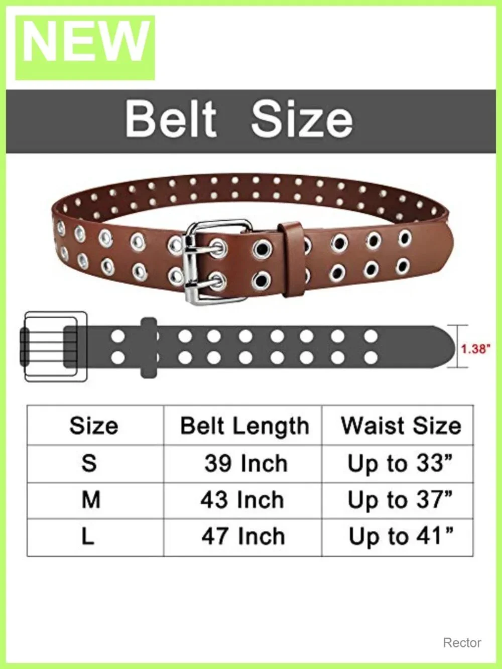 Grommet Studded Faux Leather Belt Punk Goth Unisex